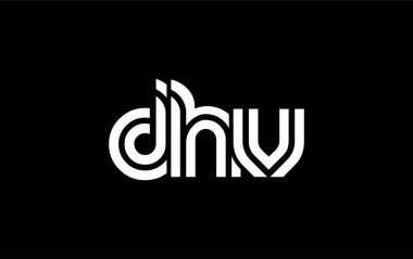 DHV Yaratıcı Eşsiz Modern Harf Logosu Tasarımı. Benzersiz bir harf dizaynına sahip stilize logo, soyut minimalist estetik ve modern cazibe sunar.