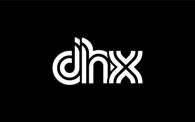 DHX Yaratıcı Eşsiz Modern Harf Logosu Tasarımı. Benzersiz bir harf dizaynına sahip stilize logo, soyut minimalist estetik ve modern cazibe sunar.