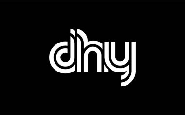 DHY Yaratıcı Eşsiz Modern Harf Logosu Tasarımı. Benzersiz bir harf dizaynına sahip stilize logo, soyut minimalist estetik ve modern cazibe sunar.