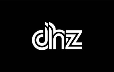 DHZ Yaratıcı Eşsiz Modern Harf Logosu Tasarımı. Benzersiz bir harf dizaynına sahip stilize logo, soyut minimalist estetik ve modern cazibe sunar.