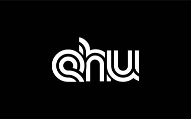 EHU Yaratıcı Eşsiz Modern Harf Logosu Tasarımı. Benzersiz bir harf dizaynına sahip stilize logo, soyut minimalist estetik ve modern cazibe sunar.