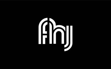 FHJ Yaratıcı Eşsiz Modern Harf Logosu Tasarımı. Benzersiz bir harf dizaynına sahip stilize logo, soyut minimalist estetik ve modern cazibe sunar.