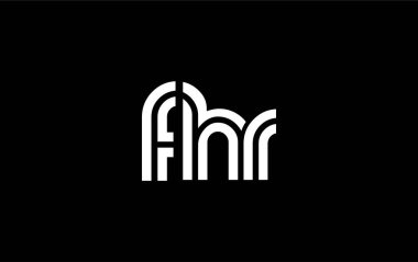 FHR Yaratıcı Eşsiz Modern Harf Logosu Tasarımı. Benzersiz bir harf dizaynına sahip stilize logo, soyut minimalist estetik ve modern cazibe sunar.