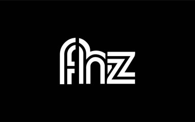FHZ Yaratıcı Eşsiz Modern Harf Logosu Tasarımı. Benzersiz bir harf dizaynına sahip stilize logo, soyut minimalist estetik ve modern cazibe sunar.