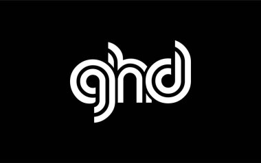 GHD Yaratıcı Eşsiz Modern Harf Logosu Tasarımı. Benzersiz bir harf dizaynına sahip stilize logo, soyut minimalist estetik ve modern cazibe sunar.