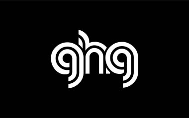 GHG Yaratıcı Eşsiz Modern Harf Logosu Tasarımı. Benzersiz bir harf dizaynına sahip stilize logo, soyut minimalist estetik ve modern cazibe sunar.