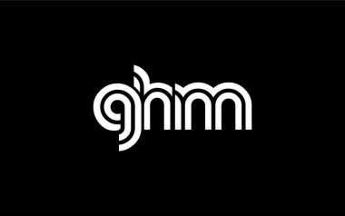 GHM Yaratıcı Eşsiz Modern Harf Logosu Tasarımı. Benzersiz bir harf dizaynına sahip stilize logo, soyut minimalist estetik ve modern cazibe sunar.