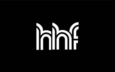 HHF Yaratıcı Eşsiz Modern Harf Logosu Tasarımı. Benzersiz bir harf dizaynına sahip stilize logo, soyut minimalist estetik ve modern cazibe sunar.