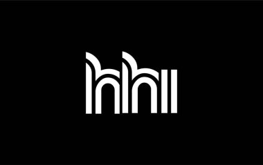 HHI Yaratıcı Eşsiz Modern Harf Logosu Tasarımı. Benzersiz bir harf dizaynına sahip stilize logo, soyut minimalist estetik ve modern cazibe sunar.
