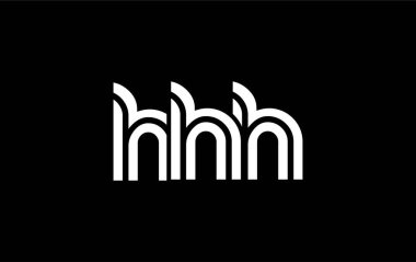 HHH Yaratıcı Eşsiz Modern Harf Logosu Tasarımı. Benzersiz bir harf dizaynına sahip stilize logo, soyut minimalist estetik ve modern cazibe sunar.