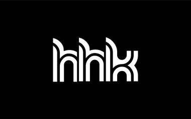 HHK Yaratıcı Eşsiz Modern Harf Logosu Tasarımı. Benzersiz bir harf dizaynına sahip stilize logo, soyut minimalist estetik ve modern cazibe sunar.