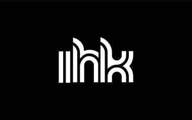 IHK Yaratıcı Eşsiz Modern Harf Logosu Tasarımı. Benzersiz bir harf dizaynına sahip stilize logo, soyut minimalist estetik ve modern cazibe sunar.