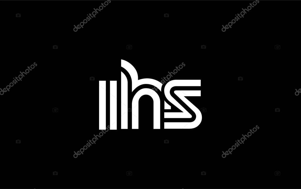 IHS Creative Unique Modern Letter Logo Design. Stylized logo featuring a unique letter design, presenting abstract minimalist aesthetics and modern appeal.