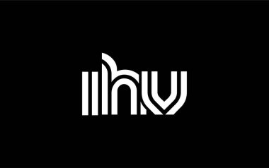 IHV Yaratıcı Eşsiz Modern Harf Logosu Tasarımı. Benzersiz bir harf dizaynına sahip stilize logo, soyut minimalist estetik ve modern cazibe sunar.