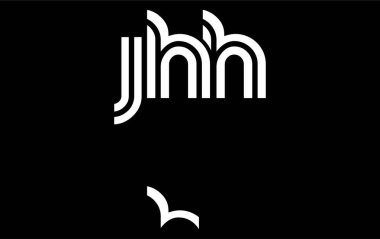 JHH Yaratıcı Eşsiz Modern Harf Logosu Tasarımı. Benzersiz bir harf dizaynına sahip stilize logo, soyut minimalist estetik ve modern cazibe sunar.