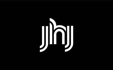 JHJ Yaratıcı Eşsiz Modern Harf Logosu Tasarımı. Benzersiz bir harf dizaynına sahip stilize logo, soyut minimalist estetik ve modern cazibe sunar.