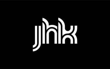 JHK Yaratıcı Eşsiz Modern Harf Logosu Tasarımı. Benzersiz bir harf dizaynına sahip stilize logo, soyut minimalist estetik ve modern cazibe sunar.