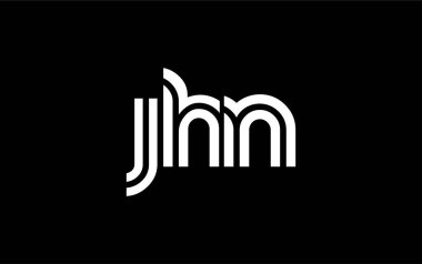 JHN Yaratıcı Eşsiz Modern Harf Logosu Tasarımı. Benzersiz bir harf dizaynına sahip stilize logo, soyut minimalist estetik ve modern cazibe sunar.