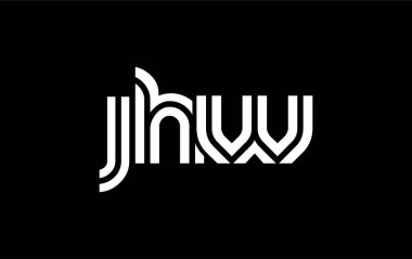 JHW Yaratıcı Eşsiz Modern Harf Logosu Tasarımı. Benzersiz bir harf dizaynına sahip stilize logo, soyut minimalist estetik ve modern cazibe sunar.