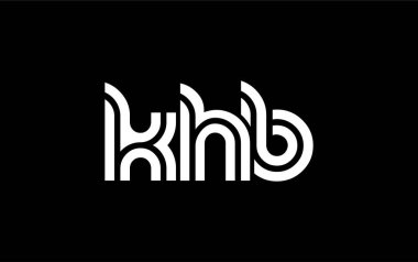 KHB Yaratıcı Eşsiz Modern Harf Logosu Tasarımı. Benzersiz bir harf dizaynına sahip stilize logo, soyut minimalist estetik ve modern cazibe sunar.