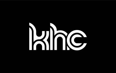 KHC Yaratıcı Eşsiz Modern Harf Logosu Tasarımı. Benzersiz bir harf dizaynına sahip stilize logo, soyut minimalist estetik ve modern cazibe sunar.