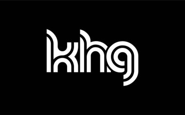 KHG Yaratıcı Eşsiz Modern Harf Logosu Tasarımı. Benzersiz bir harf dizaynına sahip stilize logo, soyut minimalist estetik ve modern cazibe sunar.