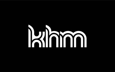 KHM Yaratıcı Eşsiz Modern Harf Logosu Tasarımı. Benzersiz bir harf dizaynına sahip stilize logo, soyut minimalist estetik ve modern cazibe sunar.