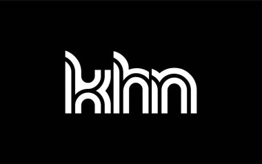 KHN Yaratıcı Eşsiz Modern Harf Logosu Tasarımı. Benzersiz bir harf dizaynına sahip stilize logo, soyut minimalist estetik ve modern cazibe sunar.