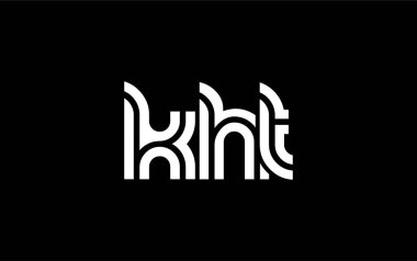 KHT Yaratıcı Eşsiz Modern Harf Logosu Tasarımı. Benzersiz bir harf dizaynına sahip stilize logo, soyut minimalist estetik ve modern cazibe sunar.