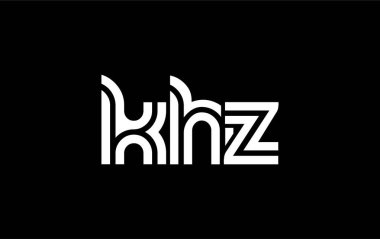 KHZ Yaratıcı Eşsiz Modern Harf Logosu Tasarımı. Benzersiz bir harf dizaynına sahip stilize logo, soyut minimalist estetik ve modern cazibe sunar.