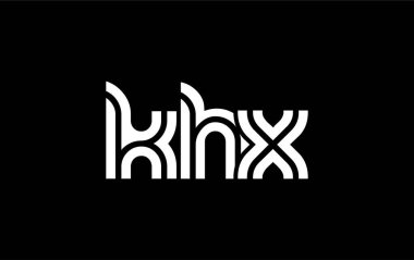 KHX Yaratıcı Eşsiz Modern Harf Logosu Tasarımı. Benzersiz bir harf dizaynına sahip stilize logo, soyut minimalist estetik ve modern cazibe sunar.