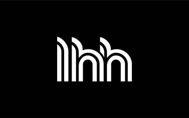 LHH Yaratıcı Eşsiz Modern Harf Logosu Tasarımı. Benzersiz bir harf dizaynına sahip stilize logo, soyut minimalist estetik ve modern cazibe sunar.