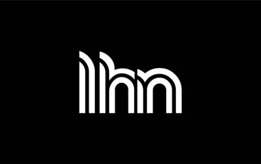 LHN Yaratıcı Eşsiz Modern Harf Logosu Tasarımı. Benzersiz bir harf dizaynına sahip stilize logo, soyut minimalist estetik ve modern cazibe sunar.