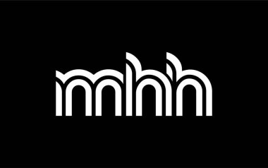 MHH Yaratıcı Eşsiz Modern Harf Logosu Tasarımı. Benzersiz bir harf dizaynına sahip stilize logo, soyut minimalist estetik ve modern cazibe sunar.