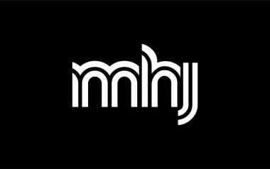 MHJ Yaratıcı Eşsiz Modern Harf Logosu Tasarımı. Benzersiz bir harf dizaynına sahip stilize logo, soyut minimalist estetik ve modern cazibe sunar.