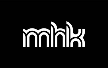 MHK Yaratıcı Eşsiz Modern Harf Logosu Tasarımı. Benzersiz bir harf dizaynına sahip stilize logo, soyut minimalist estetik ve modern cazibe sunar.