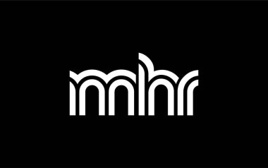 MHR Yaratıcı Eşsiz Modern Harf Logosu Tasarımı. Benzersiz bir harf dizaynına sahip stilize logo, soyut minimalist estetik ve modern cazibe sunar.