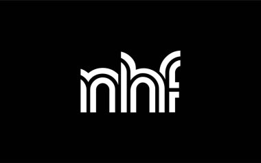 NHF Yaratıcı Eşsiz Modern Harf Logosu Tasarımı. Benzersiz bir harf dizaynına sahip stilize logo, soyut minimalist estetik ve modern cazibe sunar.