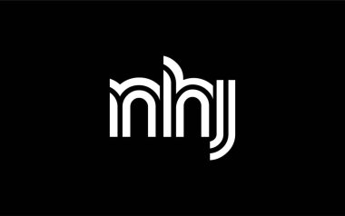 NHJ Yaratıcı Eşsiz Modern Harf Logosu Tasarımı. Benzersiz bir harf dizaynına sahip stilize logo, soyut minimalist estetik ve modern cazibe sunar.