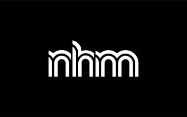 NHM Yaratıcı Eşsiz Modern Harf Logosu Tasarımı. Benzersiz bir harf dizaynına sahip stilize logo, soyut minimalist estetik ve modern cazibe sunar.