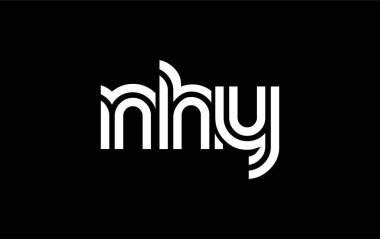 NHY Yaratıcı Eşsiz Modern Harf Logosu Tasarımı. Benzersiz bir harf dizaynına sahip stilize logo, soyut minimalist estetik ve modern cazibe sunar.