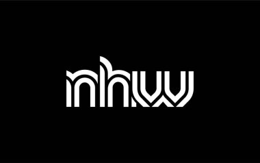 NHW Yaratıcı Eşsiz Modern Harf Logosu Tasarımı. Benzersiz bir harf dizaynına sahip stilize logo, soyut minimalist estetik ve modern cazibe sunar.