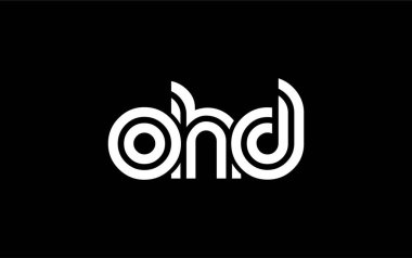 OHD Yaratıcı Eşsiz Modern Harf Logosu Tasarımı. Benzersiz bir harf dizaynına sahip stilize logo, soyut minimalist estetik ve modern cazibe sunar.