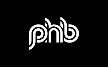 PHB Yaratıcı Eşsiz Modern Harf Logosu Tasarımı. Benzersiz bir harf dizaynına sahip stilize logo, soyut minimalist estetik ve modern cazibe sunar.