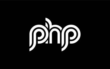 PHP Yaratıcı Eşsiz Modern Harf Logosu Tasarımı. Benzersiz bir harf dizaynına sahip stilize logo, soyut minimalist estetik ve modern cazibe sunar.