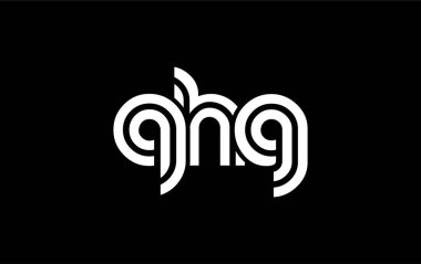 QHG Yaratıcı Eşsiz Modern Harf Logosu Tasarımı. Benzersiz bir harf dizaynına sahip stilize logo, soyut minimalist estetik ve modern cazibe sunar.