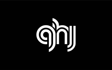 QHJ Yaratıcı Eşsiz Modern Harf Logosu Tasarımı. Benzersiz bir harf dizaynına sahip stilize logo, soyut minimalist estetik ve modern cazibe sunar.