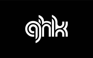 QHK Yaratıcı Eşsiz Modern Harf Logosu Tasarımı. Benzersiz bir harf dizaynına sahip stilize logo, soyut minimalist estetik ve modern cazibe sunar.