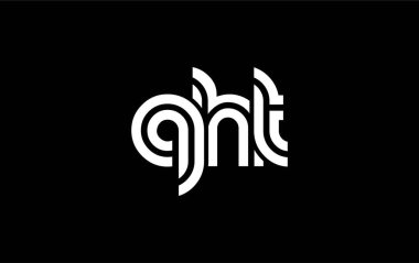 QHT Yaratıcı Eşsiz Modern Harf Logosu Tasarımı. Benzersiz bir harf dizaynına sahip stilize logo, soyut minimalist estetik ve modern cazibe sunar.