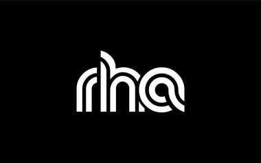 RHA Yaratıcı Eşsiz Modern Harf Logosu Tasarımı. Benzersiz bir harf dizaynına sahip stilize logo, soyut minimalist estetik ve modern cazibe sunar.